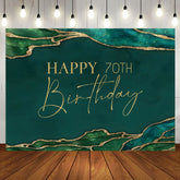 Aperturee - Emerald Green Gold Letters 70th Birthday Backdrop